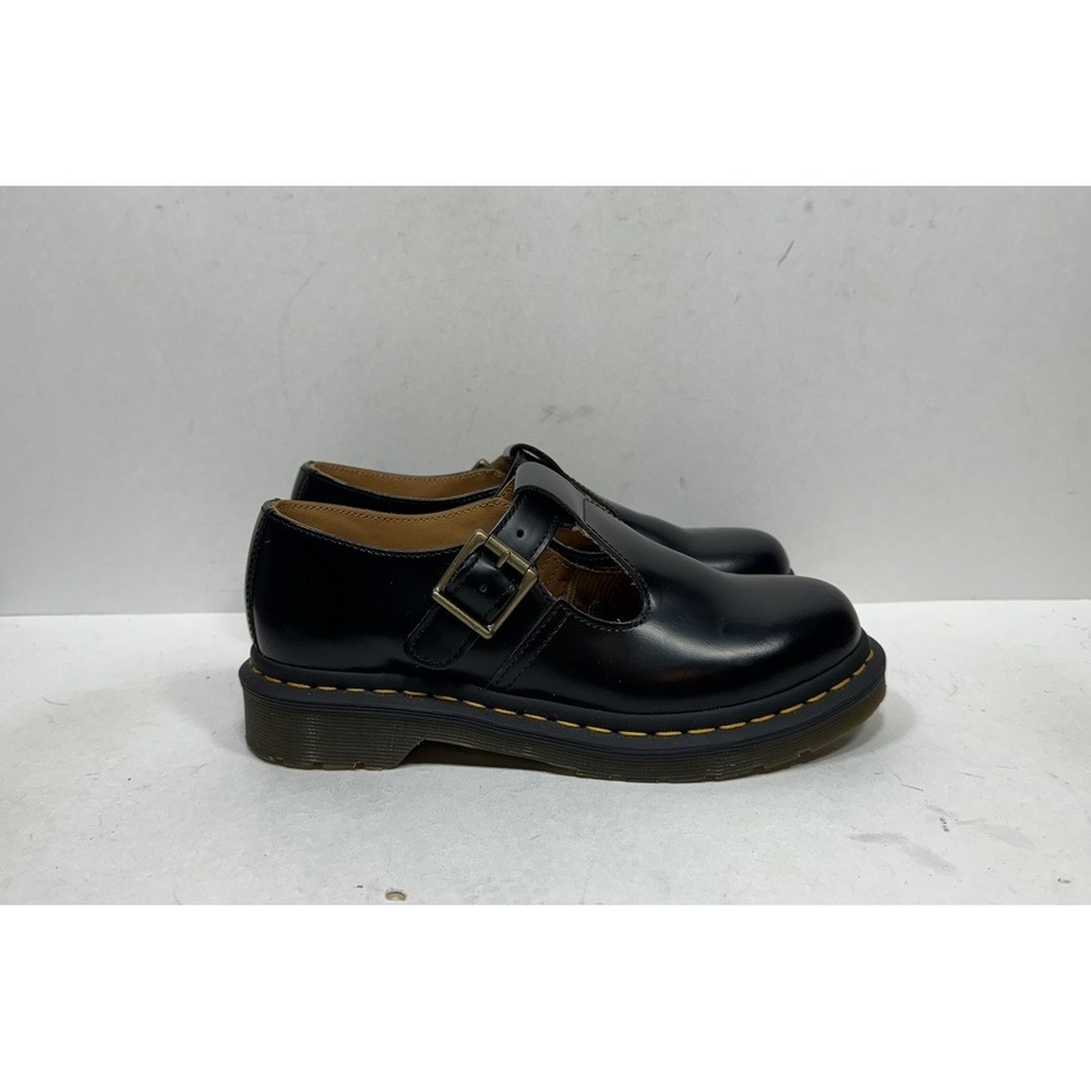 Dr. Martens Polley Mary Jane Womens Size 6 Black T Strap Smooth Leather